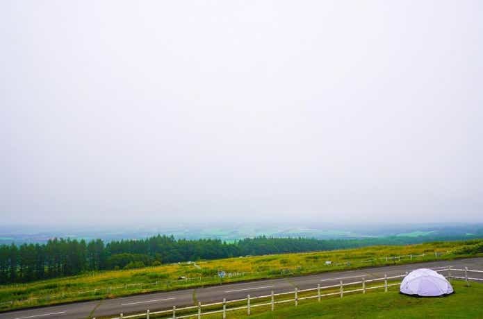 士幌高原ヌプカの里でのキャンプ風景