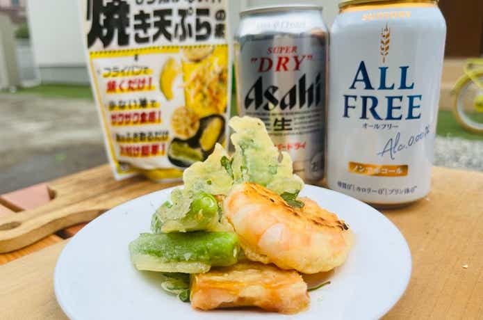 ビールと天ぷら