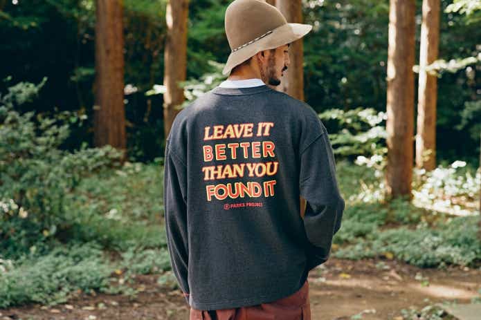 CAMP HACK別注アイテム、PARKS PROJECT（パークスプロジェクト）の「LEAVE IT BETTER LONG SLEEVE TEE」