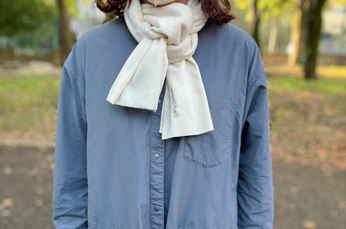 モンベルのシャミースマフラーでミラノ巻き