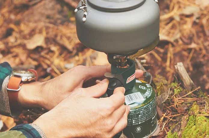 シングルバーナーでお湯を沸かす