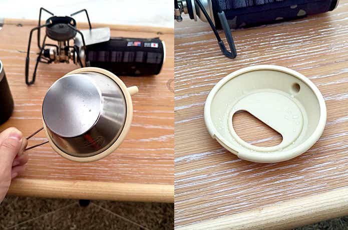 火にかけた後のシリコーンリッド