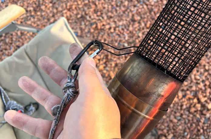 テンマクデザイン「陽だまりストーブ」にガイロープをセット