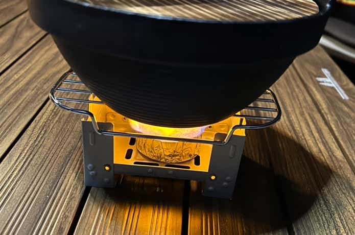 ダイソー「いろり鍋」を加熱調理