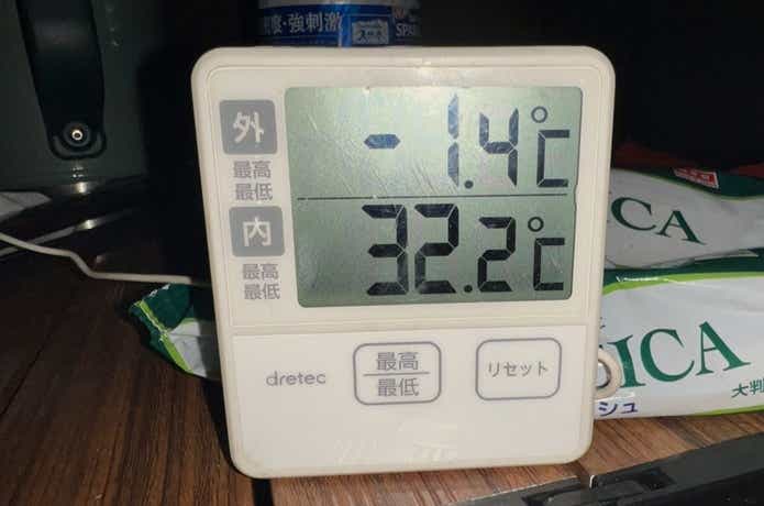 テンマクデザイン「陽だまりストーブ」での温度