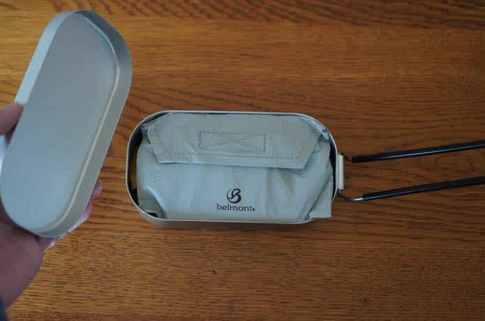 ダイソーのメスティンにベルモントのテトラストーブを入れる