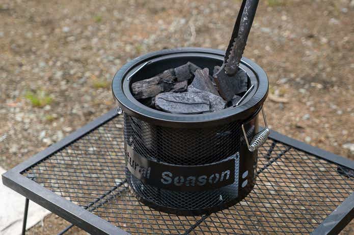 ナチュラルシーズンテーブル七輪コンロ丸型の炭 