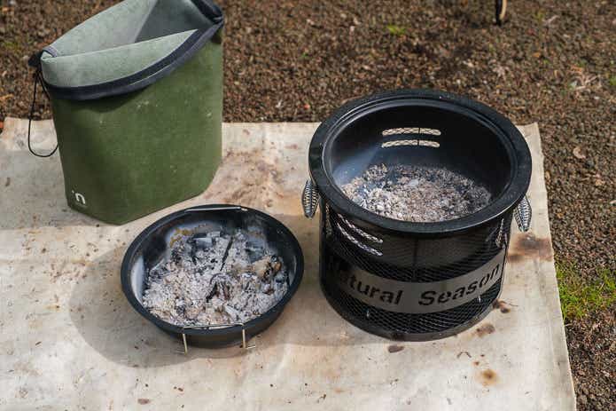 ナチュラルシーズンテーブル七輪コンロ丸型の片付け 