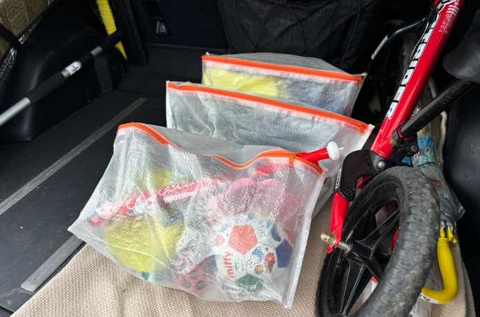 ペルクラをクルマに載せてある