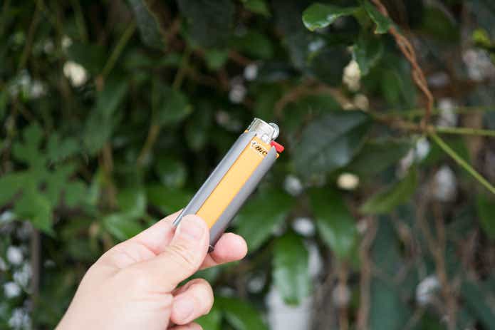 ライターを入れたところ