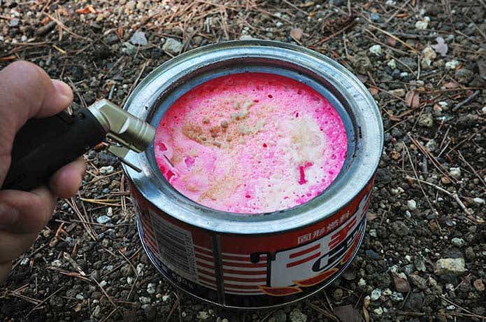 固形燃料への着火