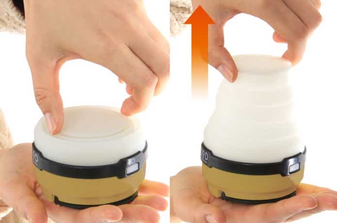 DOD「LEDソーラーポップアップランタン」のポップアップ構造