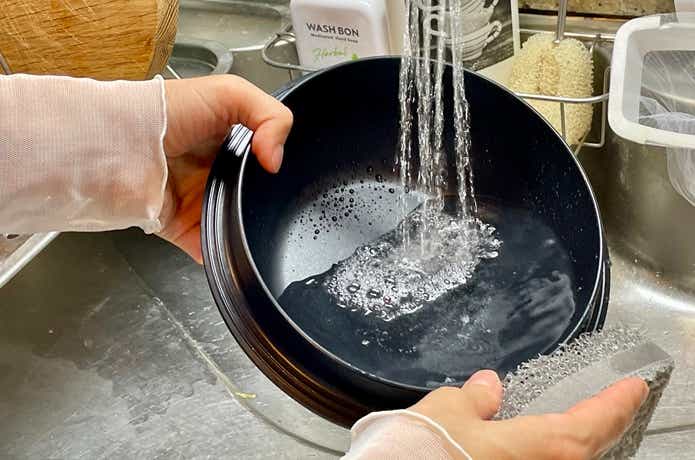 マルチカマを洗ってる様子