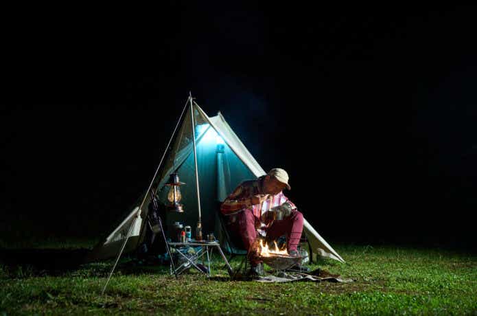 ソロキャンプ風景
