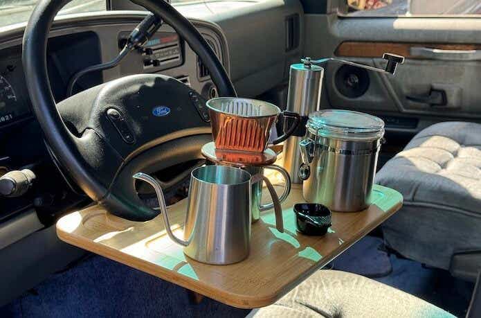 竹製ハンドルテーブル