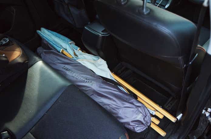 収納状態で車に積んである