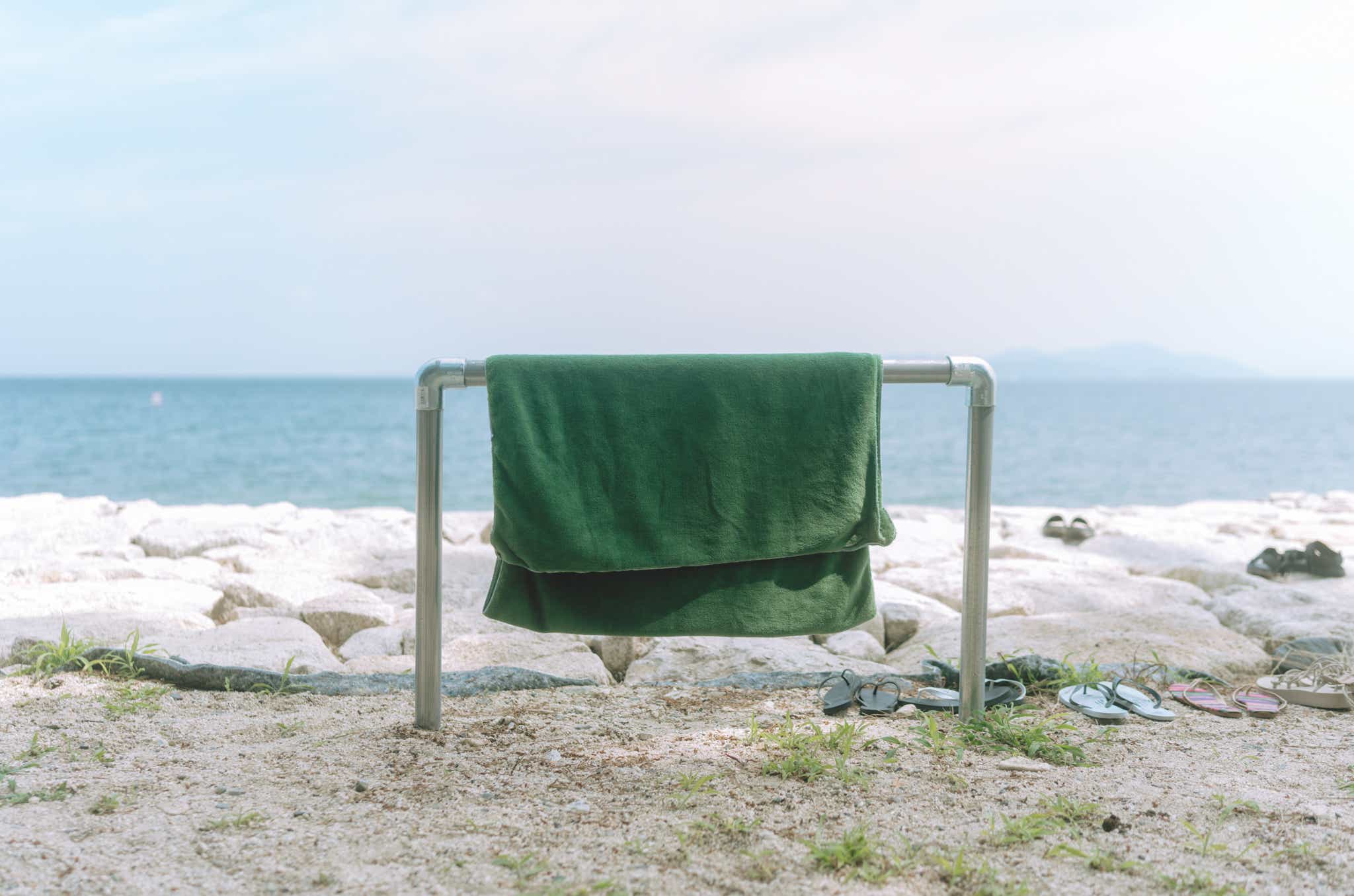 マグネットバスタオル_干しているところ