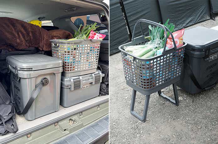 食材が入った腰らくバスケット