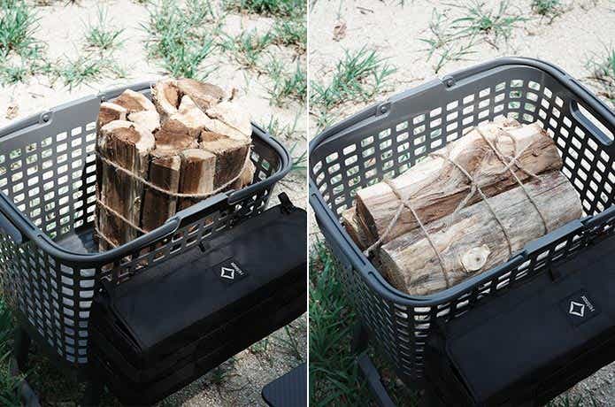 薪を入れた腰らくバスケット