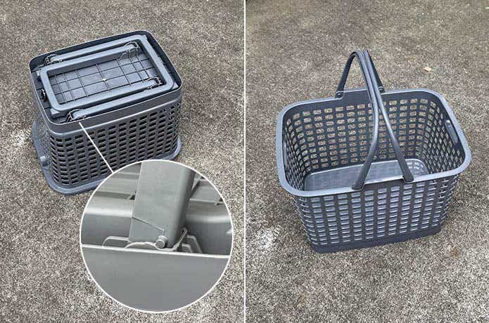 腰らくバスケットの脚と持ち手