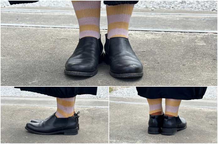 パレットソールを貼ったまま前・横から見た状態