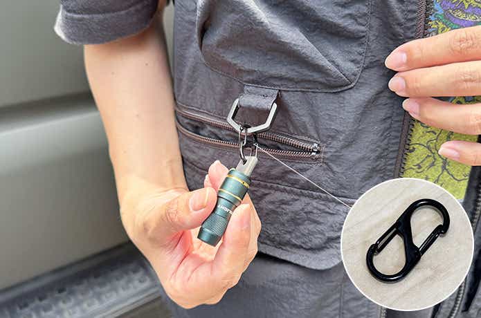 ミニカラビナを取り付けたimini2