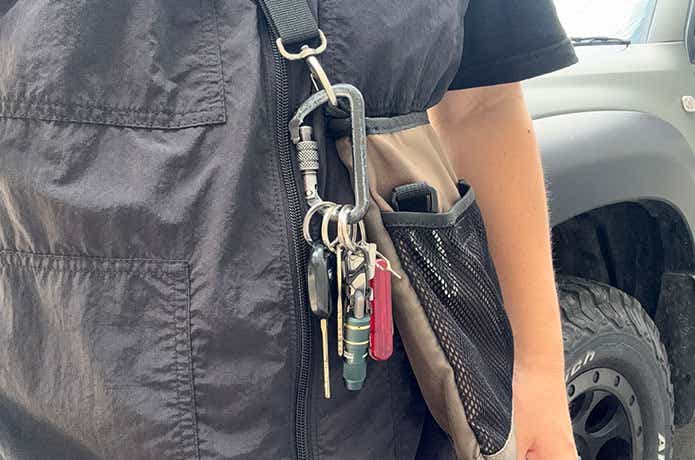 バッグからぶら下げたimini2