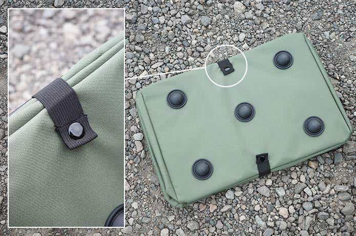 折りたたみ式コンテナバッグの留め具