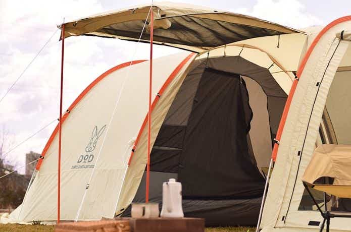 DOD テント・タープポールでキャノピーを跳ね上げる