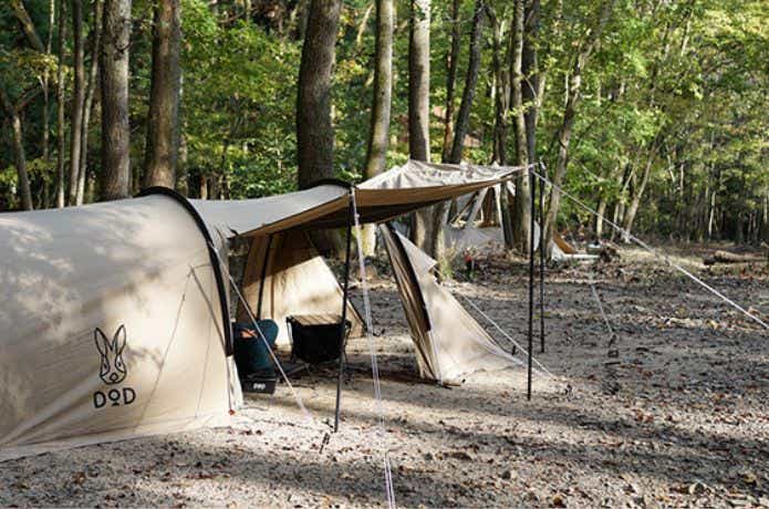 DOD コンパクトタープポールでキャノピーを跳ね上げる