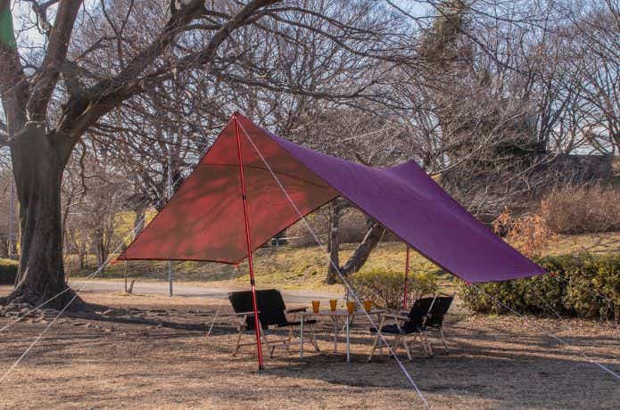 フィールドア 伸縮式アルミテントポール 230でタープを張る