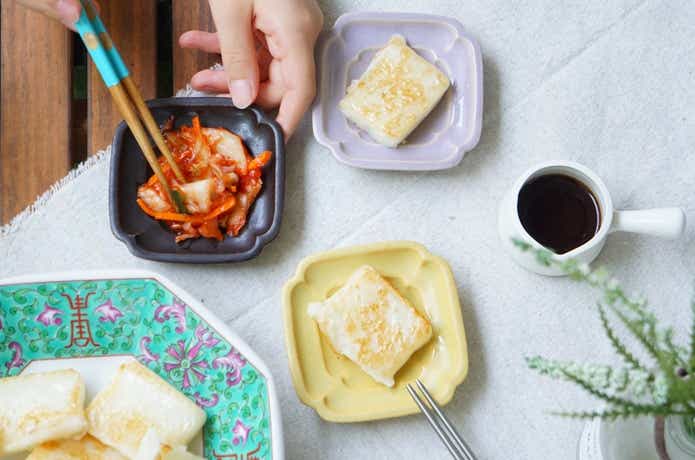 業務スーパー台湾大根もちにトッピング