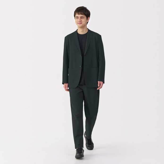 無印良品風を通すストレッチサッカーノータックパンツ