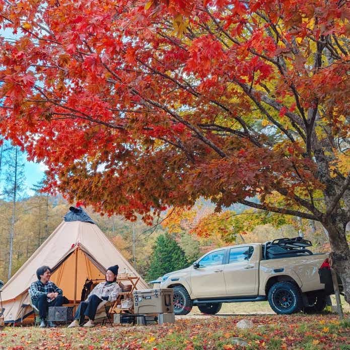 銀河もみじキャンプ場でのキャンプ風景