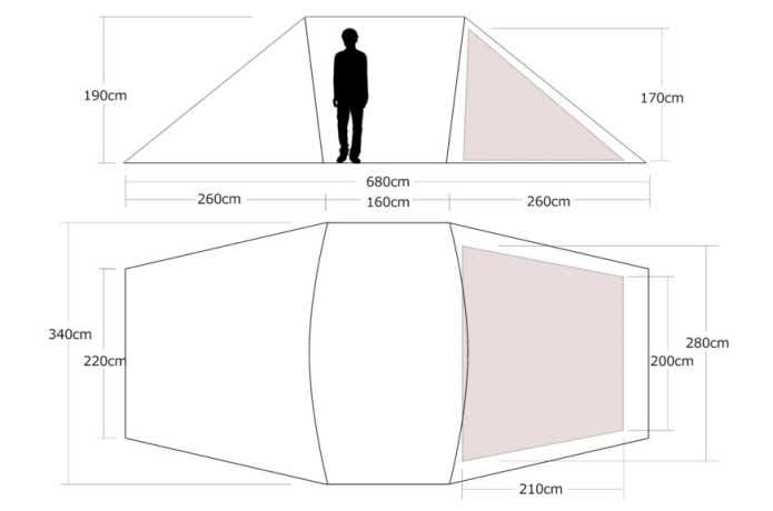M.W.MのREADY Tent-Airvanのサイズ