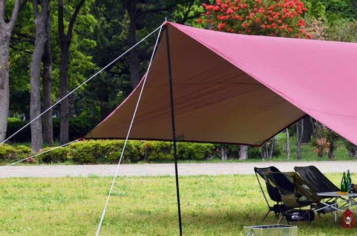 フィールドア スチールテントポール 240でタープを張る