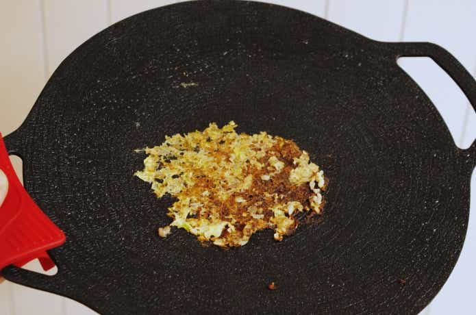 お好み焼きを焼いたときの焦げつき