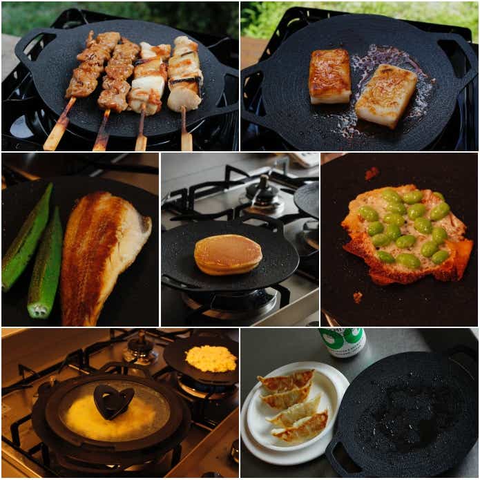 ダイソーのマルチグリドルで調理