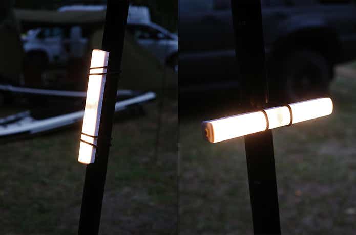 ポールに固定したセンサーライト