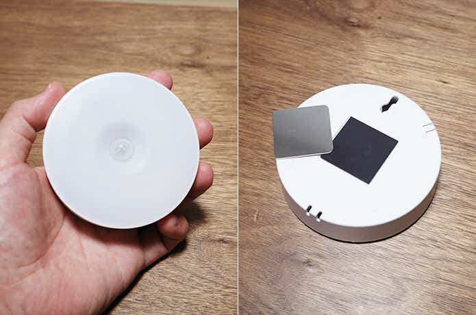 手に持ったセンサーライト円形