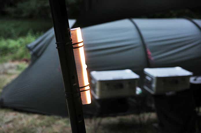 ポールにつけたセンサーライト