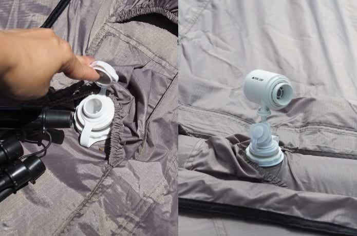 M.W.MのREADY Tent-Airvanにポンプを接続