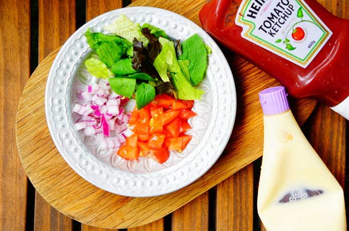 ビックマックタコスにのせる野菜たち