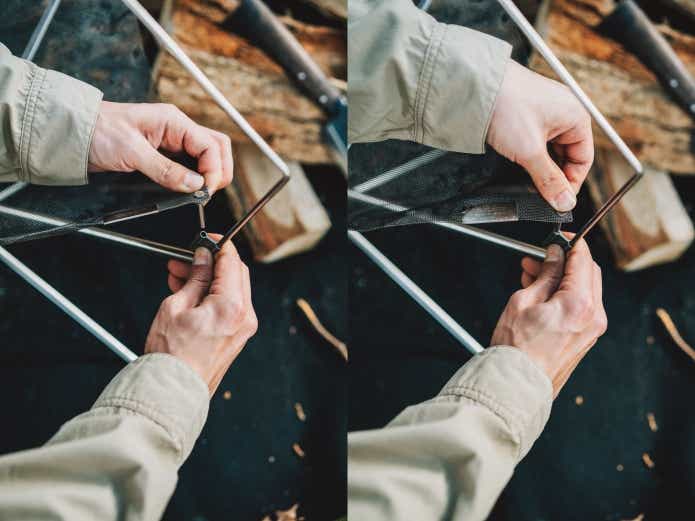 ユニフレーム メタ扇 ブラック ファイアスタンド ポットハンガー