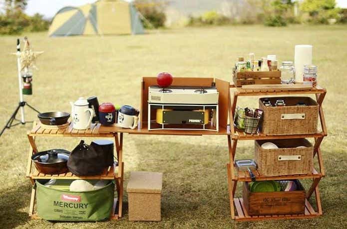 複数ラック使いをしたキッチンレイアウト