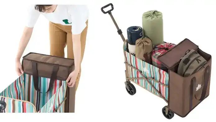 ロゴス「丸洗いバッグインキャリーカート」の使用例