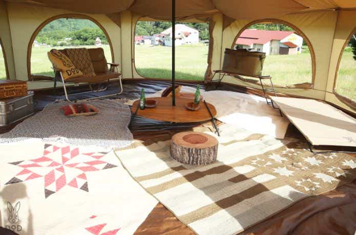 DODタケノコテント2で土間スタイル