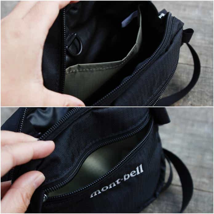 内側のメインポケットと外側ジッパーポケット