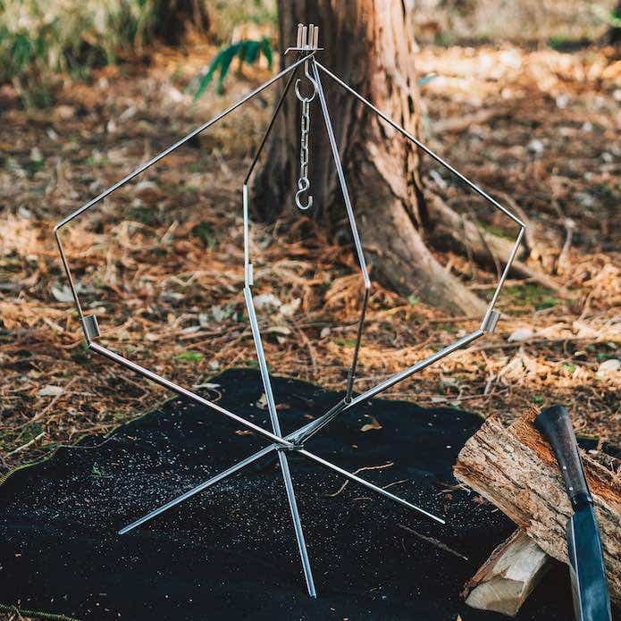 ユニフレーム メタ扇 ブラック ファイアスタンド ポットハンガー