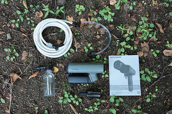 ポケッタブル高圧洗浄機の付属品